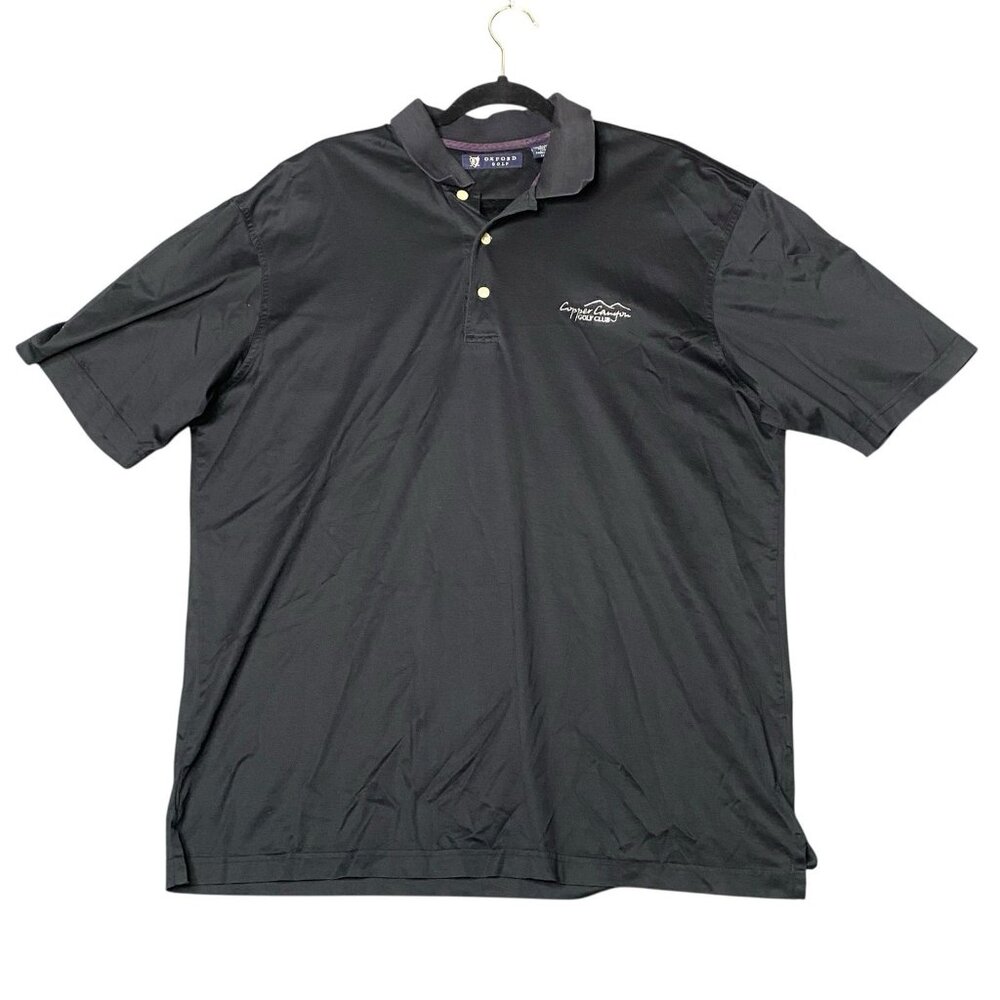 Copper Canyon Golf Club LARGE Black Polo Buckeye Arizona Oxford Golf 100% Cotton